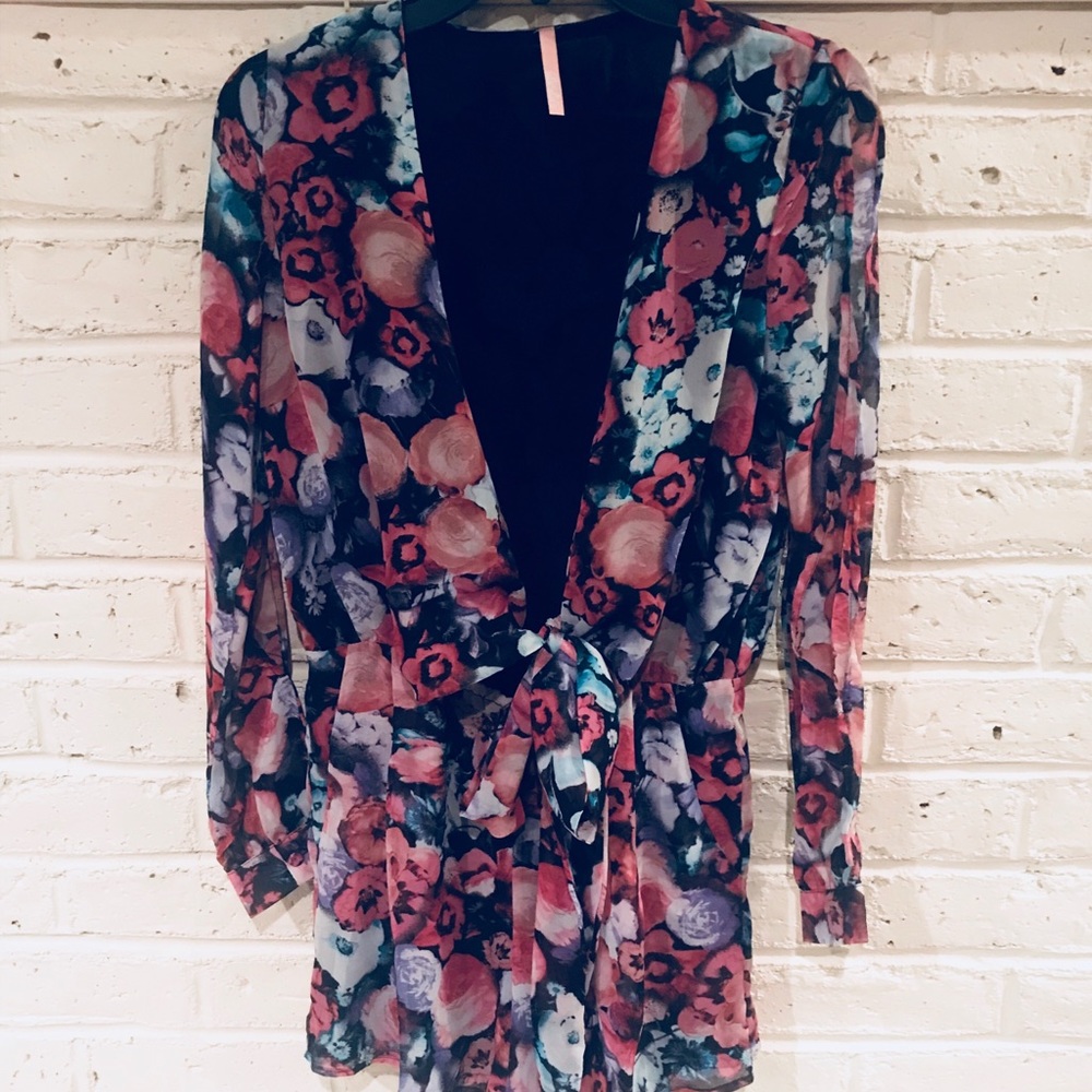 Floral long sleeve romper